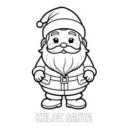 Online Created Coloring Page - KHLOE SANTA Coloring Page and Adorable Santa Claus Coloring Page