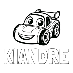 Online Created Coloring Page - KIANDRE Coloring Page and Children's Printable Coloring Page of a Racing Car