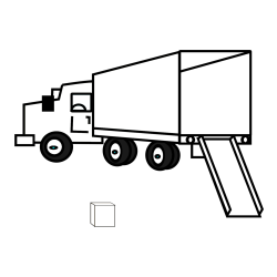 Kids' Truck Coloring Page with Open Trailer