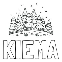 Online Created Coloring Page - KIEMA Coloring Page and Spruce Forest Coloring Page for Kids