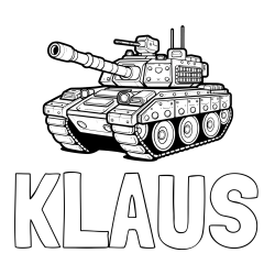 Online Created Coloring Page - KLAUS Coloring Page and Large Tank Coloring Page