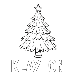 Online Created Coloring Page - KLAYTON Coloring Page and Christmas Tree with Star Coloring Page