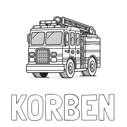 KORBEN Coloring Page and Coloring Page of a Big Fire Truck