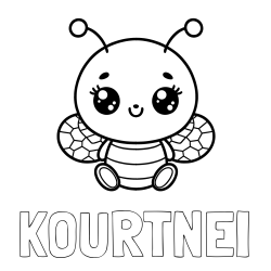 KOURTNEI Coloring Page and Children's Coloring Page of a Cute Bee