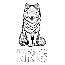 KRIS Coloring Page and Beautiful Wolf Coloring Page