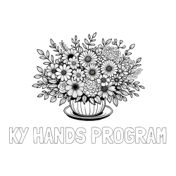 Online Created Coloring Page - KY HANDS PROGRAM Coloring Page and Beautiful Bouquet of Flowers Coloring Page