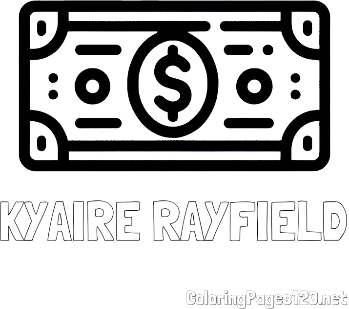KYAIRE RAYFIELD Coloring Page and Coloring Page of a Dollar Bill