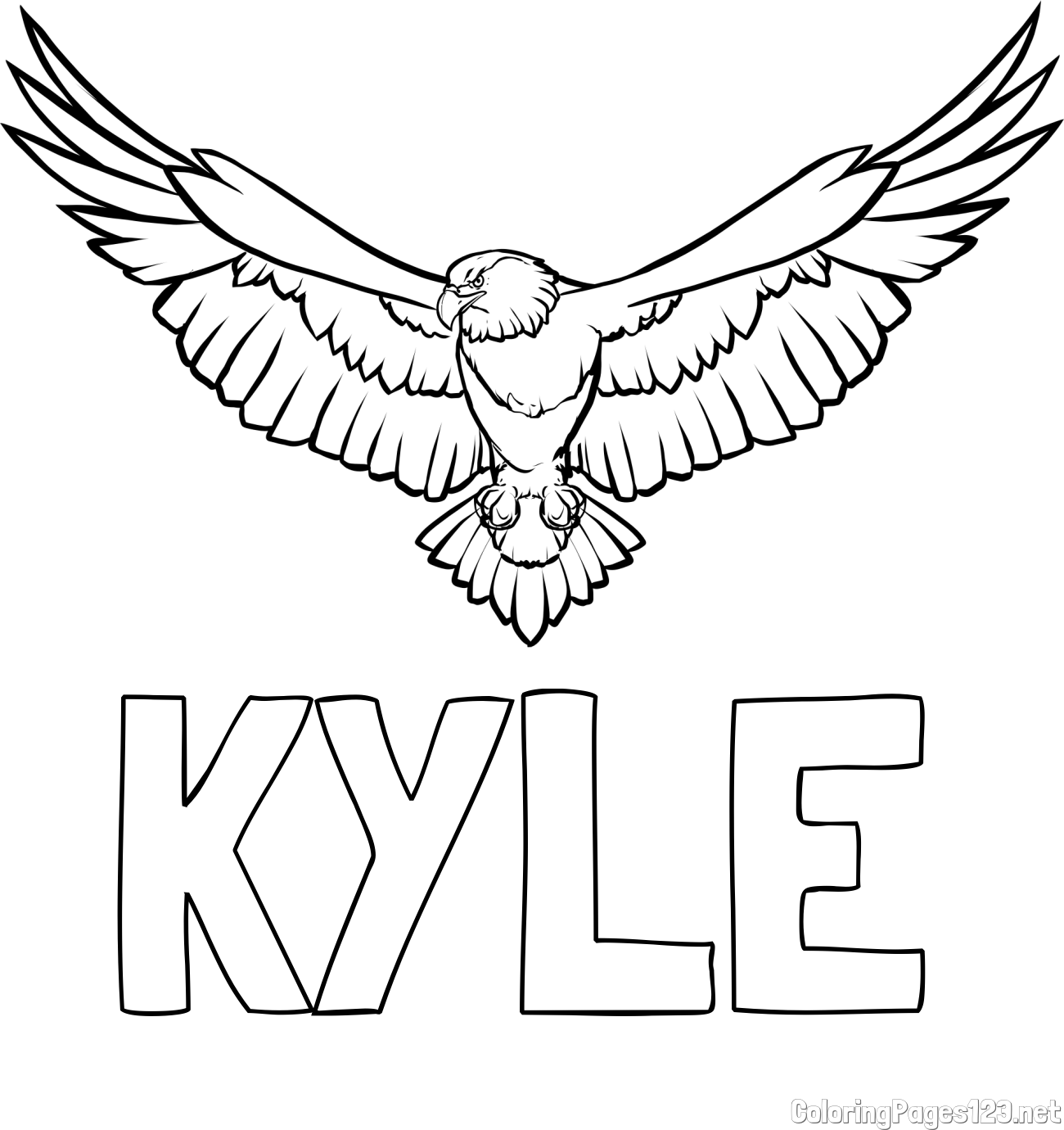 KYLE Coloring Page and Eagle on the Prowl Coloring Page