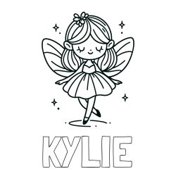 KYLIE Coloring Page and Simple Coloring Page of a Magical Fairy