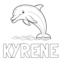 Online Created Coloring Page - KYRENE Coloring Page and Children's Coloring Page of a Smiling Dolphin Jumping
