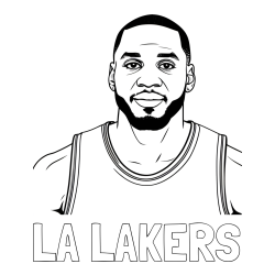 LA LAKERS Coloring Page alongside NBA Player Coloring Page