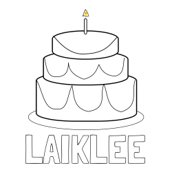 Online Created Coloring Page - LAIKLEE Coloring Page and Big Birthday Cake Coloring Page