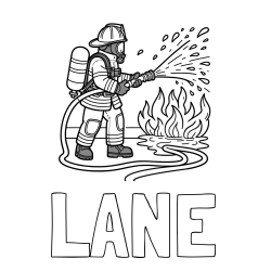 Online Created Coloring Page - LANE Coloring Page and A coloring page of a firefighter and a big fire