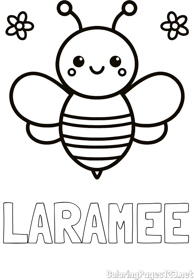 LARAMEE Coloring Page and Children's Bee Coloring Page