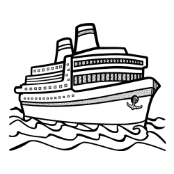 Large Passenger Ship Coloring Page