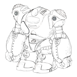 Large Robot Coloring Page