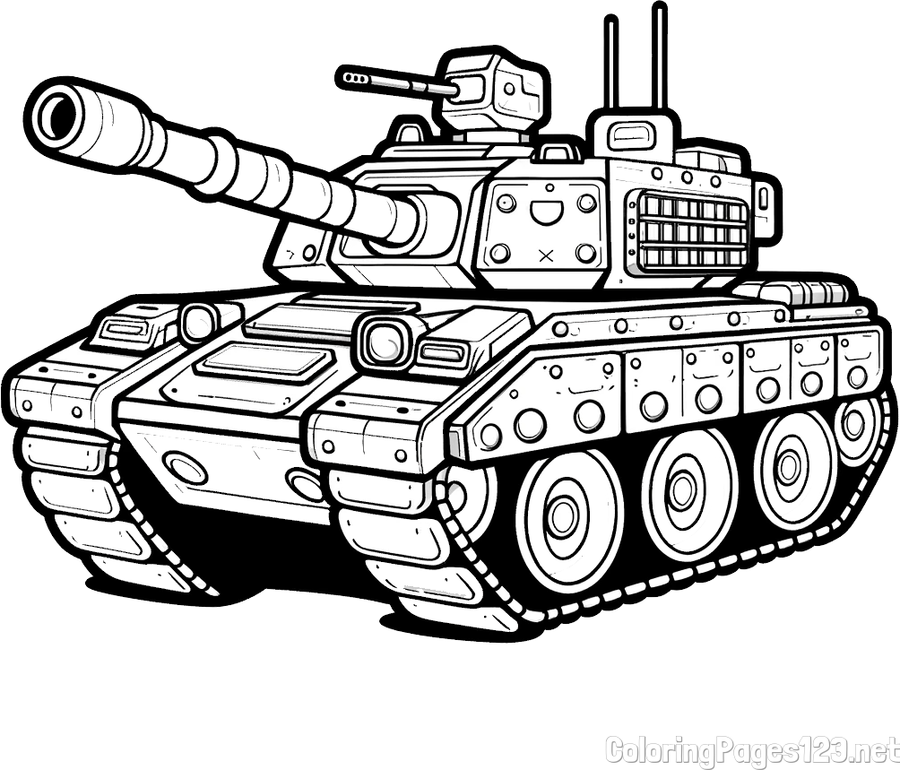 Large Tank Coloring Page