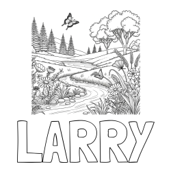 Online Created Coloring Page - LARRY Coloring Page and Summer Nature Coloring Page