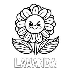 Online Created Coloring Page - LAWANDA Coloring Page and Smiling Flower Coloring Page