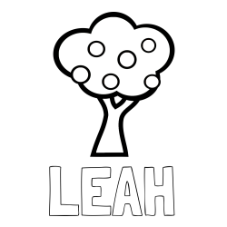 Online Created Coloring Page - LEAH Coloring Page and Apple Tree Coloring Page