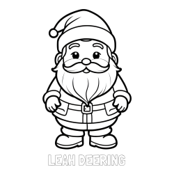LEAH DEERING Coloring Page and Adorable Santa Claus Coloring Page