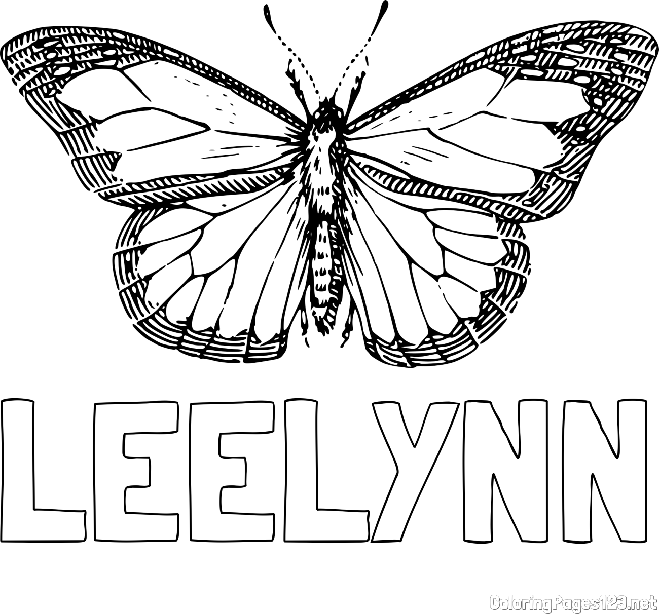 LEELYNN Coloring Page and Coloring Page of a Realistic Butterfly