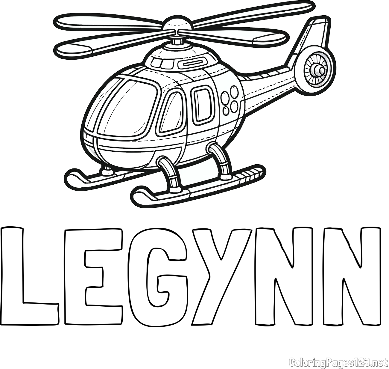 LEGYNN Coloring Page and Coloring Page of a Helicopter