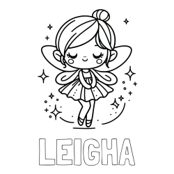 Online Created Coloring Page - LEIGHA Coloring Page and Children's Coloring Page of a Magical Fairy