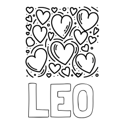 LEO Coloring Page alongside Free Printable Coloring Page of Hearts