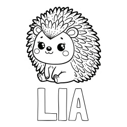 Online Created Coloring Page - LIA Coloring Page and Cute Hedgehog Coloring Page