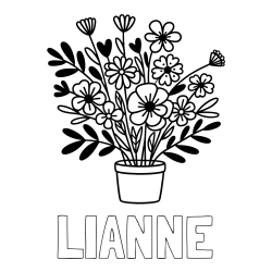 Online Created Coloring Page - LIANNE Coloring Page and Easy Flower Bouquet Coloring Page