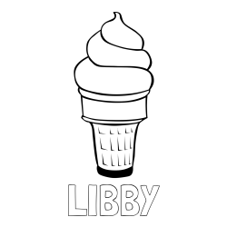 LIBBY Coloring Page and Ice Cream Coloring Page