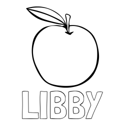 Online Created Coloring Page - LIBBY Coloring Page and Simple Apple Coloring Page