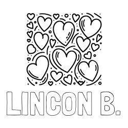 LINCON B. Coloring Page alongside Free Printable Coloring Page of Hearts