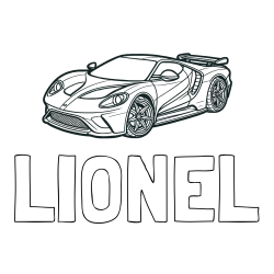 LIONEL Coloring Page alongside Coloring Page of a Fast Sport's Car
