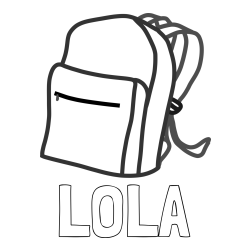 LOLA Coloring Page alongside School Backpack Coloring Page