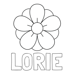 Online Created Coloring Page - LORIE Coloring Page and Flower Without Stem Coloring Page