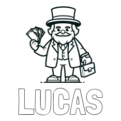 LUCAS Coloring Page alongside Coloring Page of a Greedy Banker
