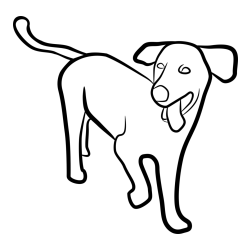 Coloring Page of an Adorable but Slightly Tired Dog