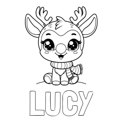 LUCY Coloring Page alongside Free Coloring Page of Adorable Rudolph