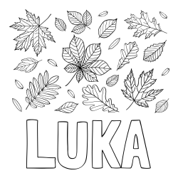 Online Created Coloring Page - LUKA Coloring Page and Autumn Leaves Coloring Page