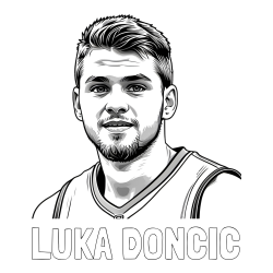 Online Created Coloring Page - LUKA DONCIC Coloring Page alongside Basketball Player Coloring Page