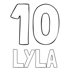 Online Created Coloring Page - LYLA Coloring Page and Coloring Page of Number Ten (10)