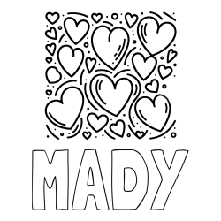 Online Created Coloring Page - MADY Coloring Page alongside Free Printable Coloring Page of Hearts