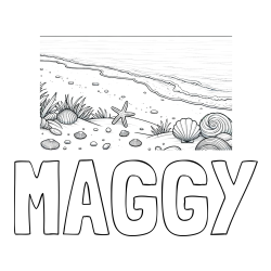 Online Created Coloring Page - MAGGY Coloring Page and Beautiful Seashore Coloring Page