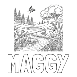 Online Created Coloring Page - MAGGY Coloring Page and Summer Nature Coloring Page