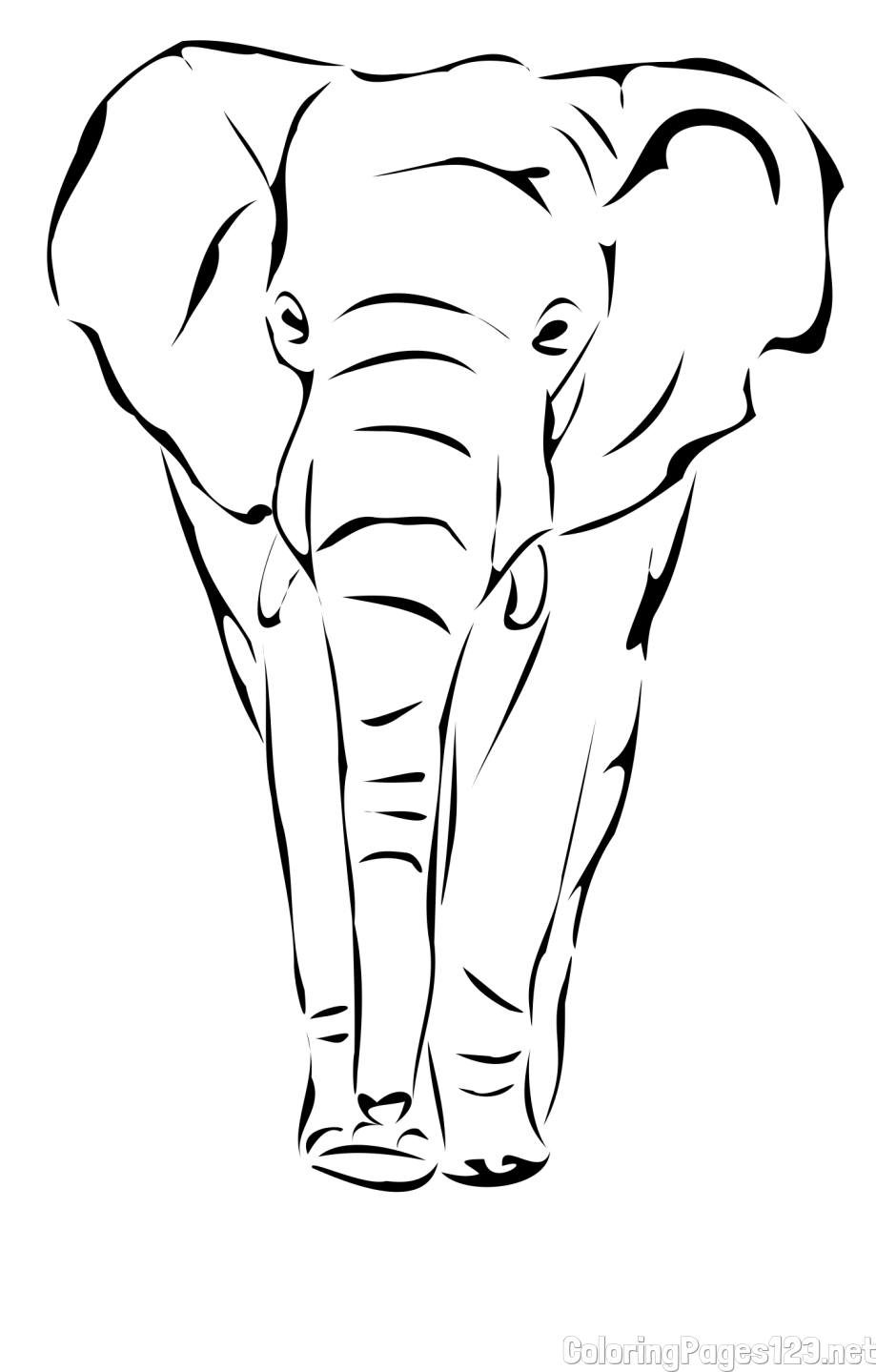 Majestic Walking Elephant Coloring Page