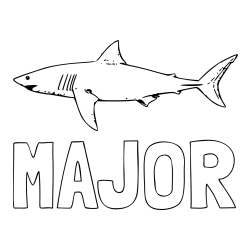 Online Created Coloring Page - MAJOR Coloring Page and Realistic Shark Coloring Page
