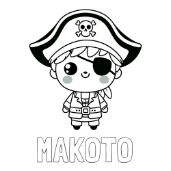 Online Created Coloring Page - MAKOTO Coloring Page and Easy Pirate Coloring Page for Kids