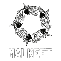 Online Created Coloring Page - MALKEET Coloring Page and Mandala Coloring Page of Fishes